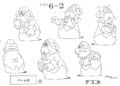 Animator sheet showing various poses and expressions