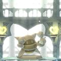 Stone transformation of Shopkeeper Magolor with some Gem Apples in Kirby Star Allies