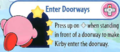 Snippet from Kirby: Nightmare in Dream Land's manual regarding doors