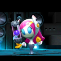 Kirby: Planet Robobot credits picture of Susie holding the test tube containing Dedede Clone