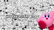 A collage of fan-made illustrations commemorating Kirby's 22nd birthday