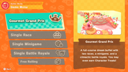 "Game Menu" showing every mode grayed-out aside from Gourmet Grand Prix