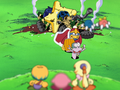 The Starship and King Dedede's Armored Vehicle in a heap of rubble