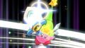 Kirby obtains the Ultra Sword ability in Kirby's Return to Dream Land Deluxe