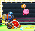 Masked Dedede using Head Slide in Kirby Super Star Ultra