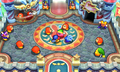 The main lobby area of Dedede's Cake Royale in Kirby Battle Royale