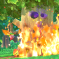 Tip image of Whispy Woods on fire in Kirby Star Allies