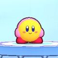 Kirby wearing the Yellow Kirby Dress-Up Mask in Kirby's Return to Dream Land Deluxe