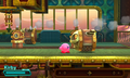 Kirby gets too close to an Iron Ball.