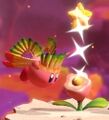 Kirby opening a Pop Flower in Kirby Star Allies