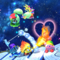 Tip image of Kirby and his friends about to enter the final level