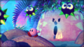 Kirby battling Phantom Tropic Woods