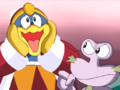 King Dedede unwittingly mimics The Scream face when he remembers his promise to return the paintings intact.