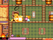Fire Kirby breaks a barrel