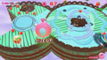Screenshot of gameplay on the second layout for the Whole Cakes stage