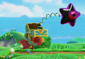 Screenshot of Daroach using "Smack-in-the-Box" from Kirby Star Allies