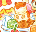 The Rick ice cream bowl in Kirby: The Strange Sweets Island
