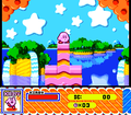 Kirby is standing at the start of the stage, having not moved yet.