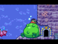 Tortletummy naps as the Kirbys approach in Green Grounds - Stage 10.