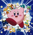 Promotional poster for Kirby: Right Back at Ya!, showing various characters