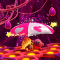 Tip image of Kirby using Chumbrella to defend Burning Leo against the drips from Void Termina's second phase