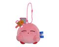 Small mascot plush of Kirby with an oden skewer tag