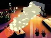 A faulty microwave blasts the cream pie right into King Dedede's face.