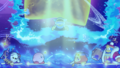 The four friends witnessing Magolor's liberation of his crimes