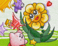 Opening scene for Lovely from Kirby's Star Stacker (SNES)