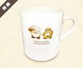 Souvenir mug given to those who bought the "Café au lait art" drink during chapter 1 of Kirby Café Tokyo