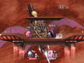 Meta Knight fighting with Kirby in the Pink Ball Repulsion event