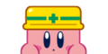 Square Kirby waiting in a cannon