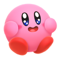 Kirby with an ecstatic look on his face