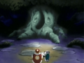 King Dedede and Escargoon encounter Acore in the Eastern Forest.