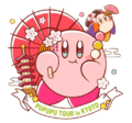 "Pupupu Tour in Kyoto" artwork from the Limited Design "Kirby of the Stars: Kirby's Locality" merchandise line