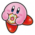 Obi illustration of Kirby from Kirby: Big Race in Pupupu Land!