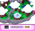 The initial state of the world map in Kirby's Dream Course