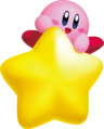 Kirby on his Warp Star