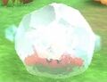 Ice Kirby using Ice Block from Kirby and the Forgotten Land
