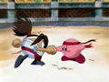 Fighter Kirby overpowering Karate Kid