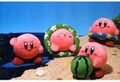 Kirby plushies from Taito enjoying the summer
