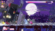 HR-D3 tries to body slam Kirby.