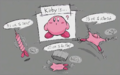 Concept art of Kirby and his malleable body (Kirby and the Forgotten Land)