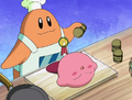 Kawasaki gives Kirby a "massage" while salting him.