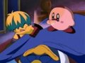 Tuff and Kirby sneak into King Dedede's bedroom to scare him.