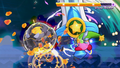 Kirby damages Grand Doomer's shield using Ultra Sword.