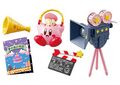 "Kirby's Adventure" miniature set from the "Kirby Popstar Night Cinema" merchandise line, featuring a Kirby popcorn bucket