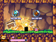 Animal Kirby inside the hideout of the Squeaks