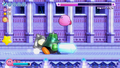 Kirby avoids Gigant Edge's charge.