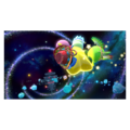 Story Mode credits picture from Kirby Star Allies, featuring Birdon and co. traveling to Far-Flung Starlight Heroes
